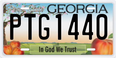 GA license plate PTG1440