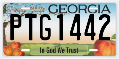 GA license plate PTG1442