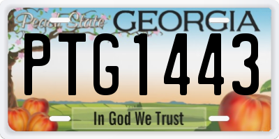 GA license plate PTG1443