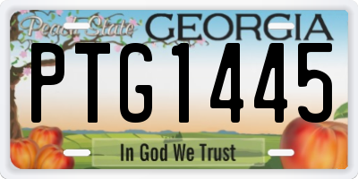GA license plate PTG1445