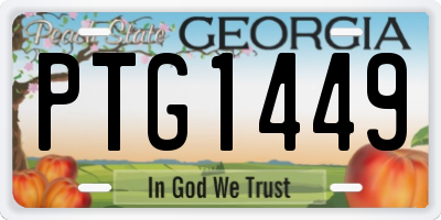 GA license plate PTG1449