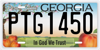 GA license plate PTG1450