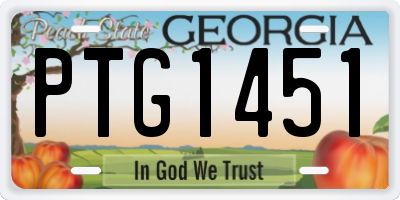 GA license plate PTG1451