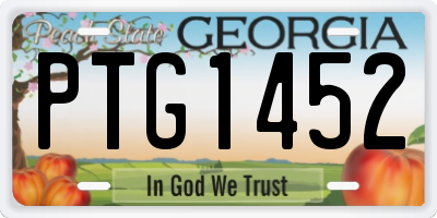 GA license plate PTG1452