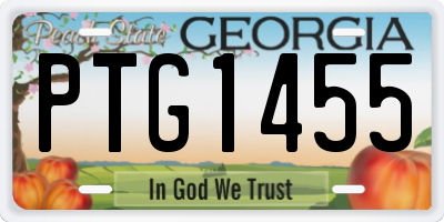 GA license plate PTG1455