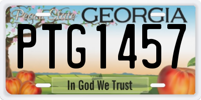 GA license plate PTG1457