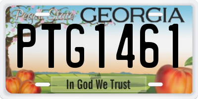 GA license plate PTG1461