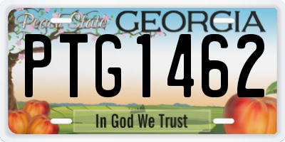 GA license plate PTG1462