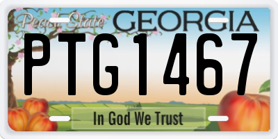 GA license plate PTG1467