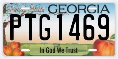 GA license plate PTG1469