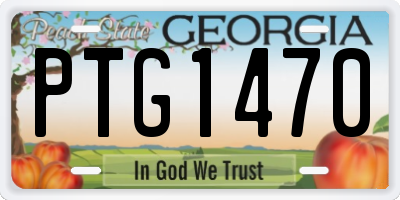 GA license plate PTG1470