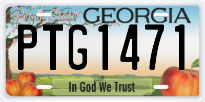 GA license plate PTG1471