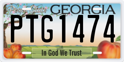 GA license plate PTG1474