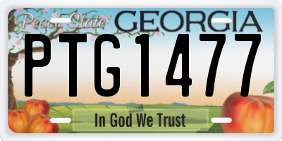 GA license plate PTG1477