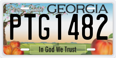 GA license plate PTG1482