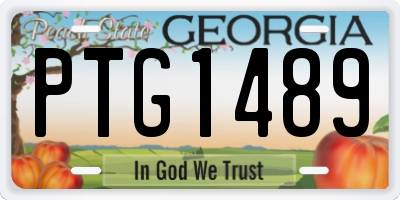 GA license plate PTG1489