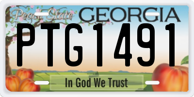 GA license plate PTG1491