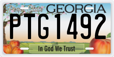 GA license plate PTG1492