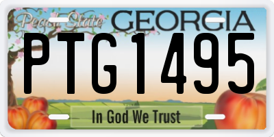 GA license plate PTG1495