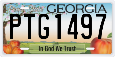 GA license plate PTG1497
