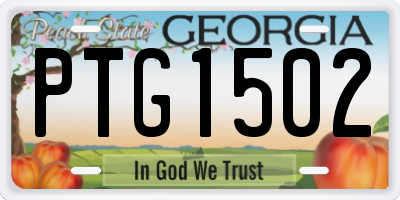 GA license plate PTG1502