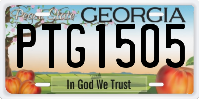 GA license plate PTG1505