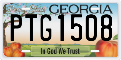 GA license plate PTG1508