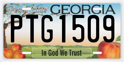 GA license plate PTG1509