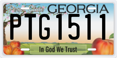 GA license plate PTG1511