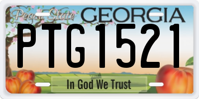 GA license plate PTG1521