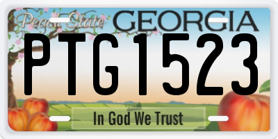 GA license plate PTG1523