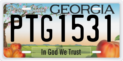 GA license plate PTG1531