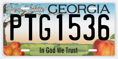 GA license plate PTG1536