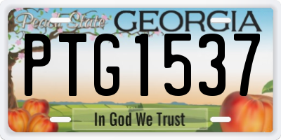 GA license plate PTG1537