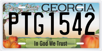 GA license plate PTG1542
