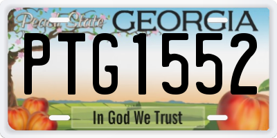 GA license plate PTG1552