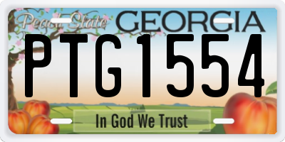 GA license plate PTG1554