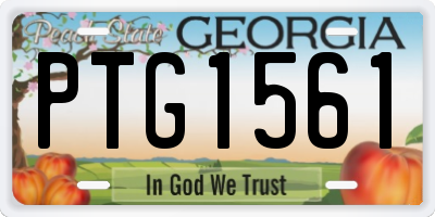 GA license plate PTG1561