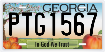 GA license plate PTG1567
