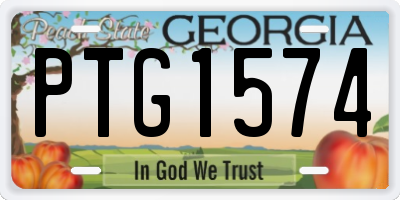 GA license plate PTG1574