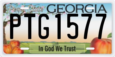 GA license plate PTG1577