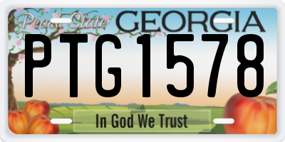 GA license plate PTG1578