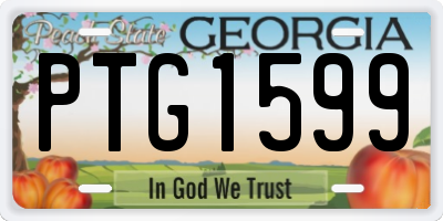 GA license plate PTG1599