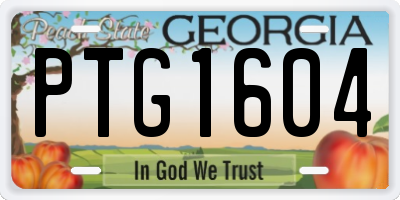 GA license plate PTG1604