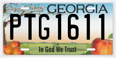 GA license plate PTG1611