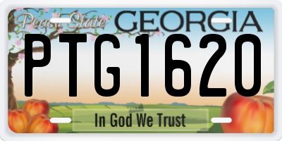 GA license plate PTG1620