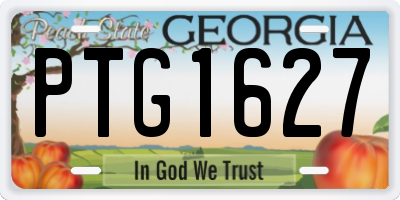 GA license plate PTG1627