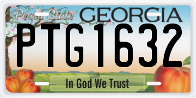 GA license plate PTG1632