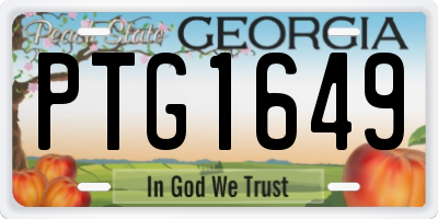GA license plate PTG1649