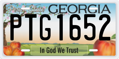GA license plate PTG1652